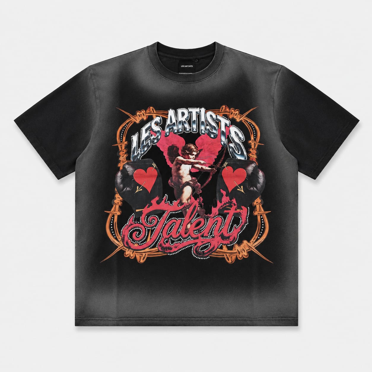 T-SHIRT STRASS STAMPA CUPIDO