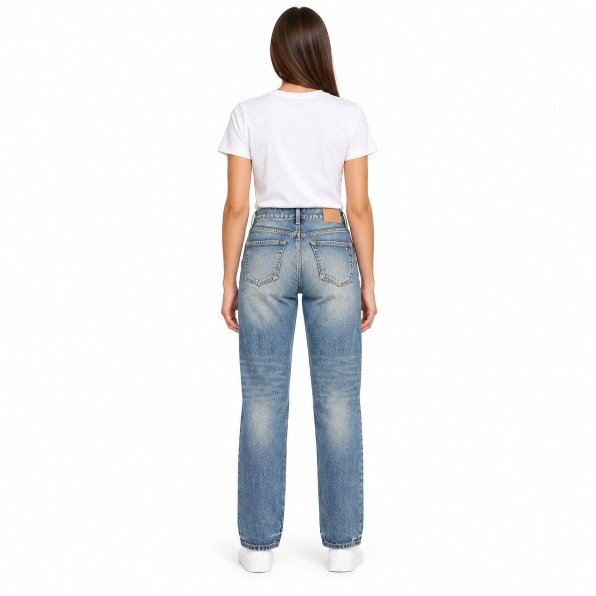 WW0WW47700 DENIM LAV.MEDIO DONNA retro