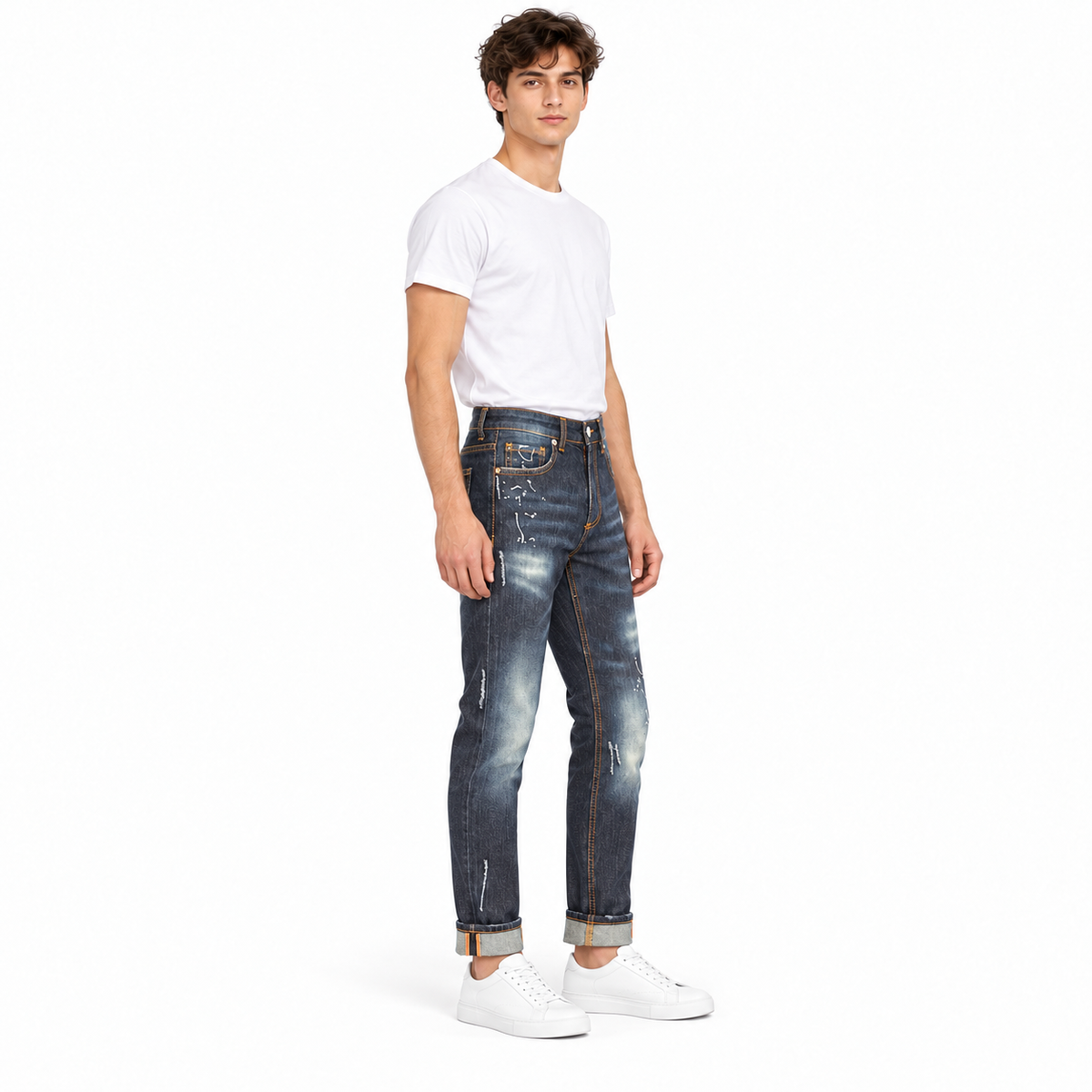 019B DENIM LAV.SCURO JUNIOR laterale