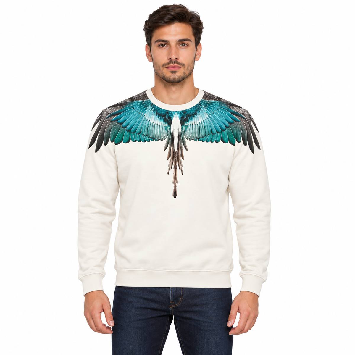 F6CMMASW BIANCO-VERDE ACQUA UOMO centrale
