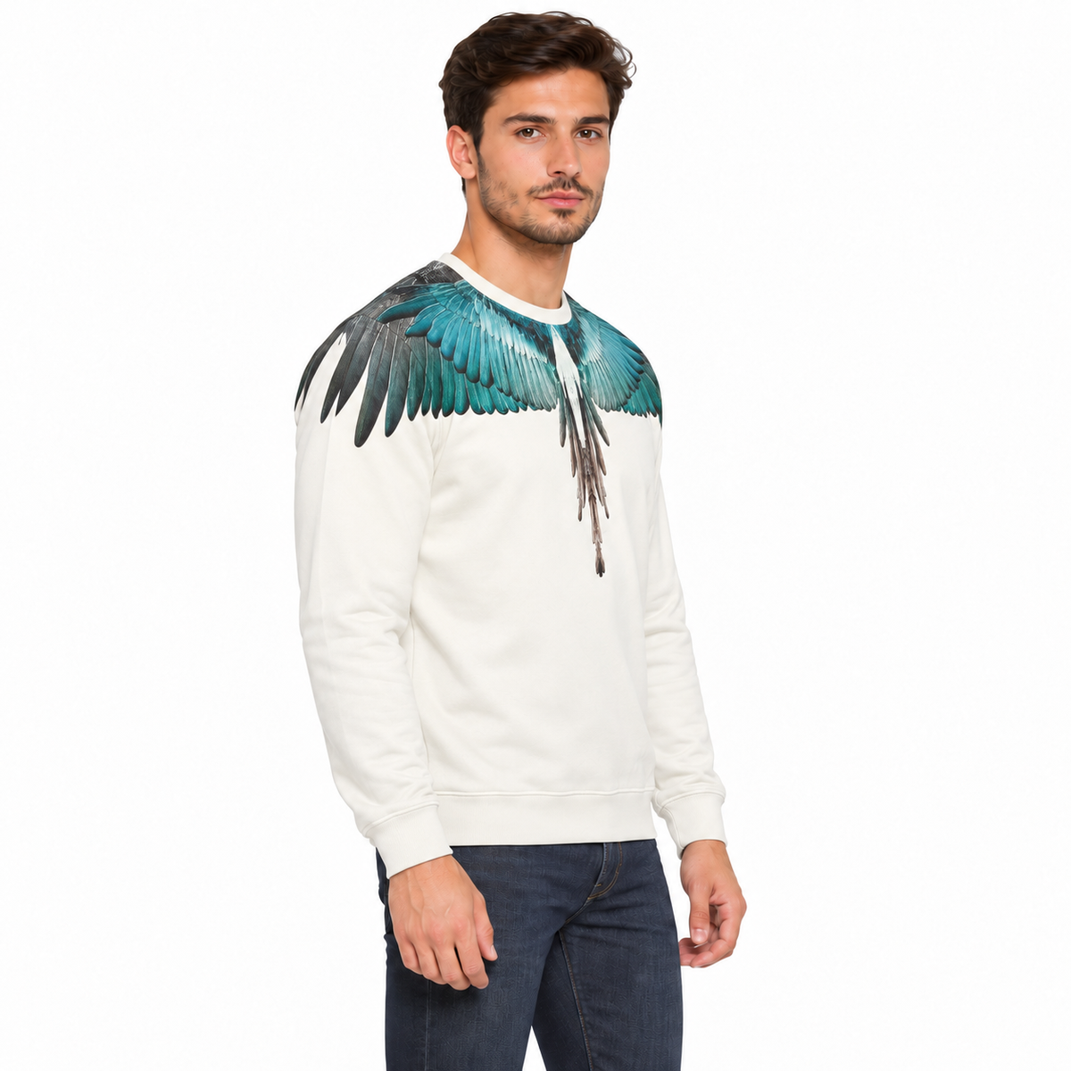 F6CMMASW BIANCO-VERDE ACQUA UOMO laterale