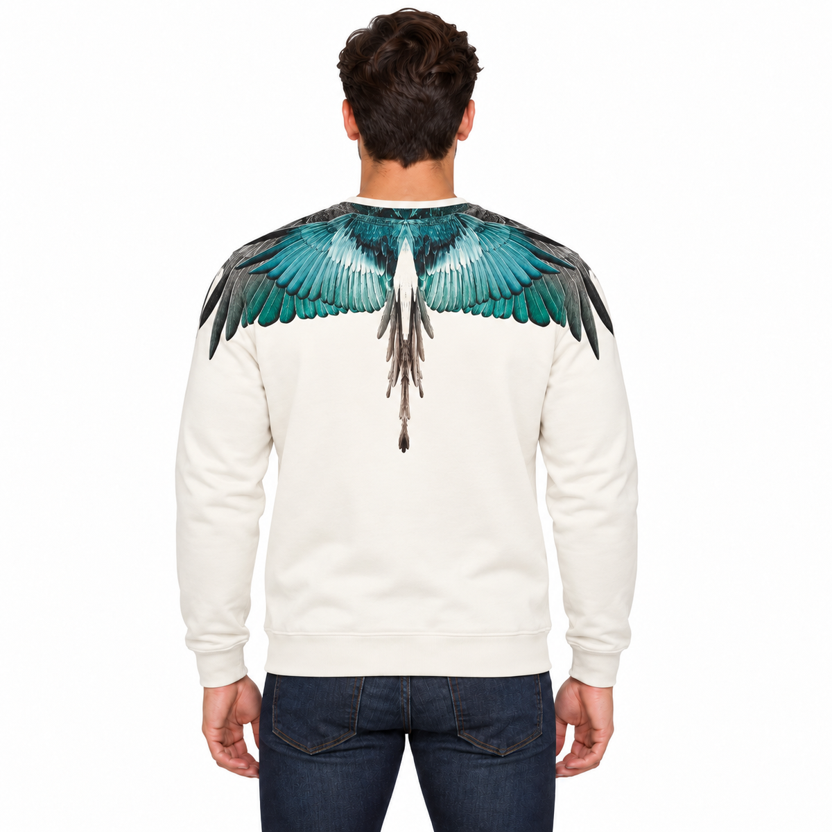 F6CMMASW BIANCO-VERDE ACQUA UOMO retro