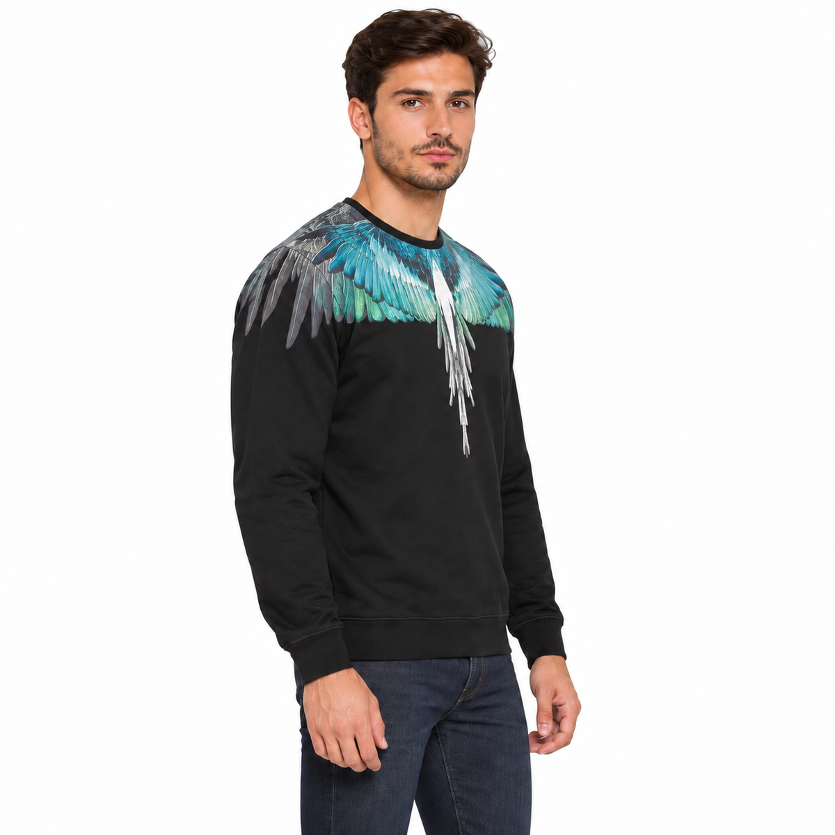 F6CMMASW NERO-VERDE ACQUA UOMO laterale