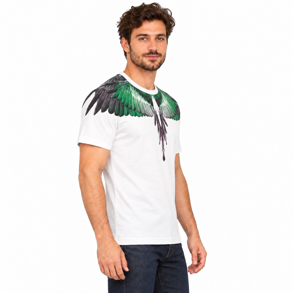 F6CMMATH BIANCO-VERDE UOMO laterale