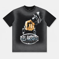 T-SHIRT STRASS STAMPA PUGNO