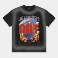 T-SHIRT STRASS STAMPA FUOCO