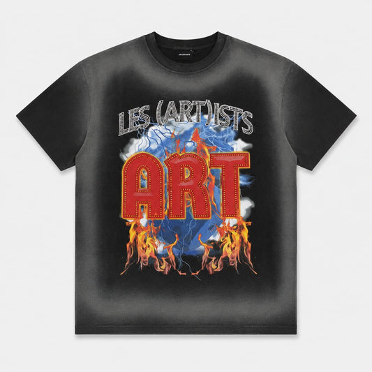 T-SHIRT STRASS STAMPA FUOCO