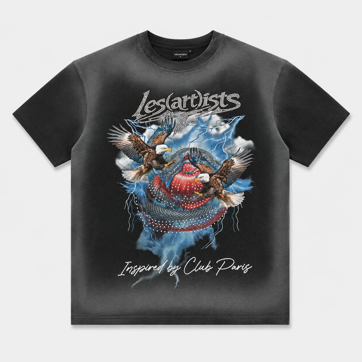 T-SHIRT STRASS STAMPA AQUILA