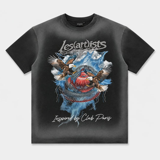 T-SHIRT STRASS STAMPA AQUILA