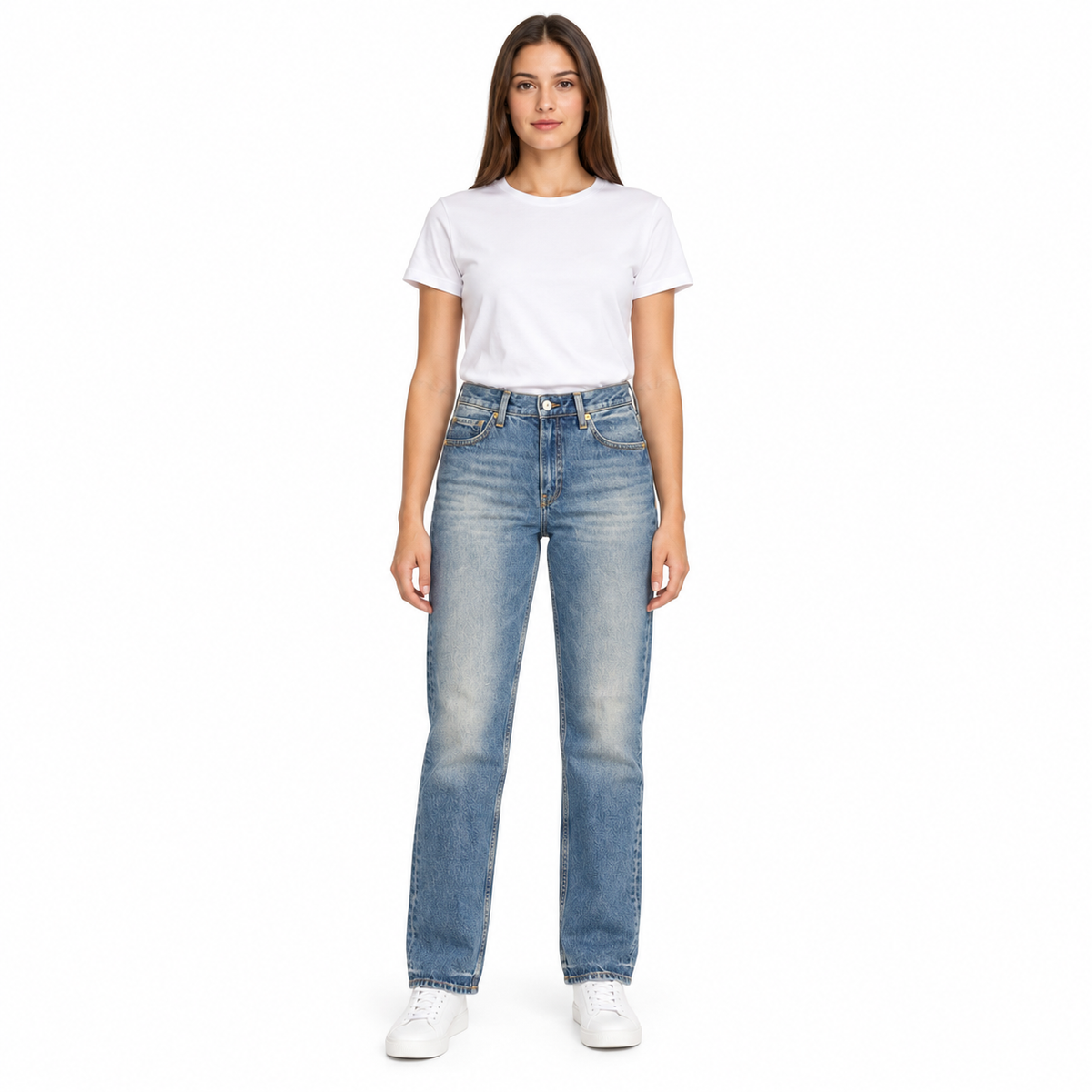 WW0WW47700 DENIM LAV.MEDIO DONNA centrale