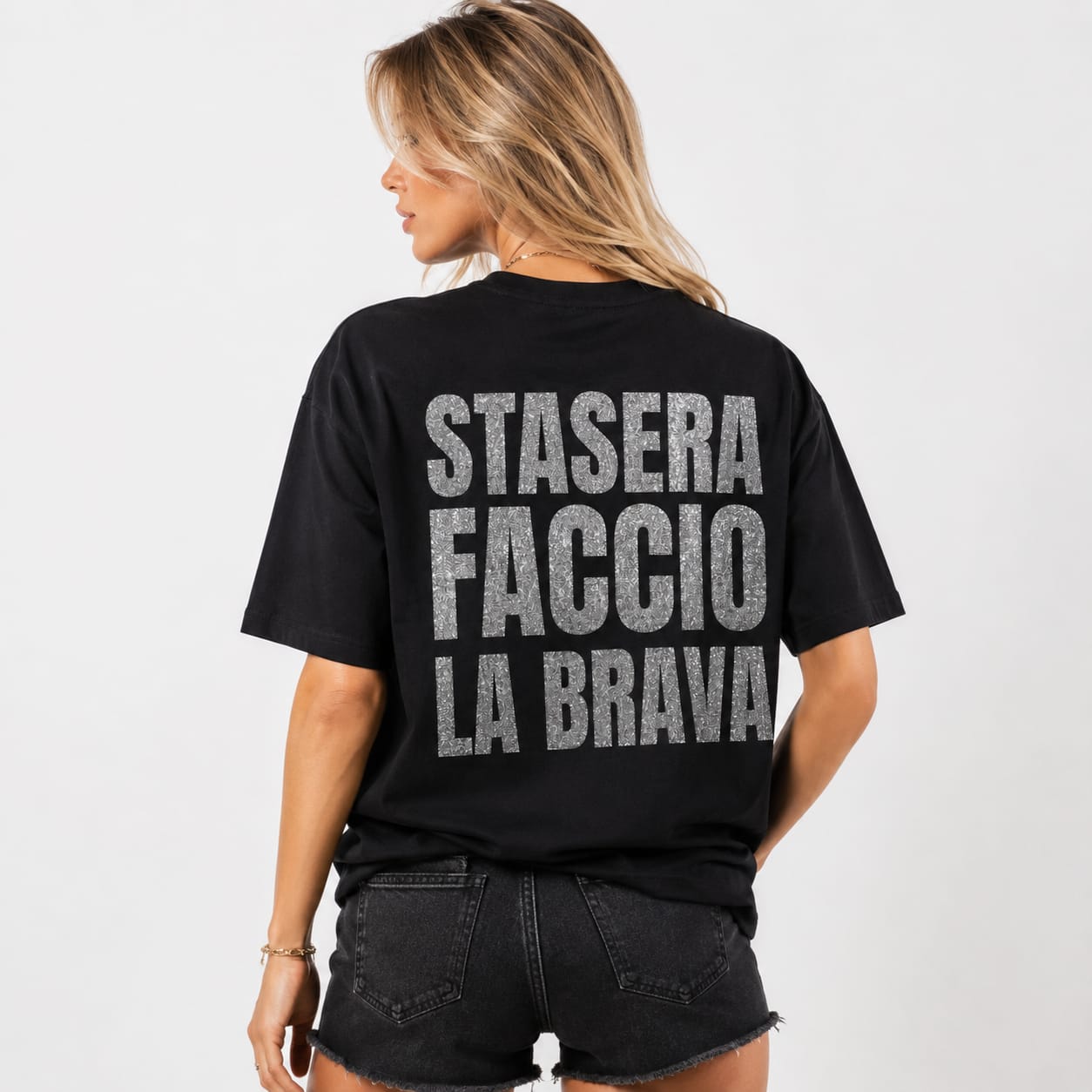 T-SHIRT STAMPA STASERA FACCIO LA BRAVA