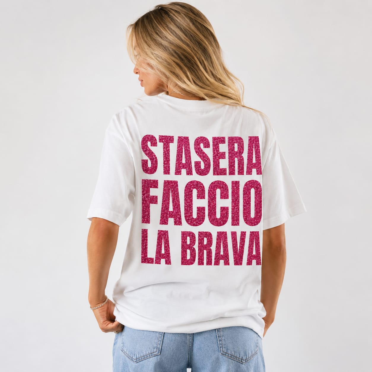 T-SHIRT STAMPA STASERA FACCIO LA BRAVA