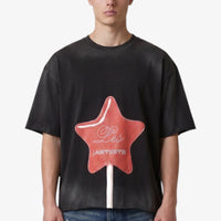 T-SHIRT STRASS STAMPA STAR CANDY