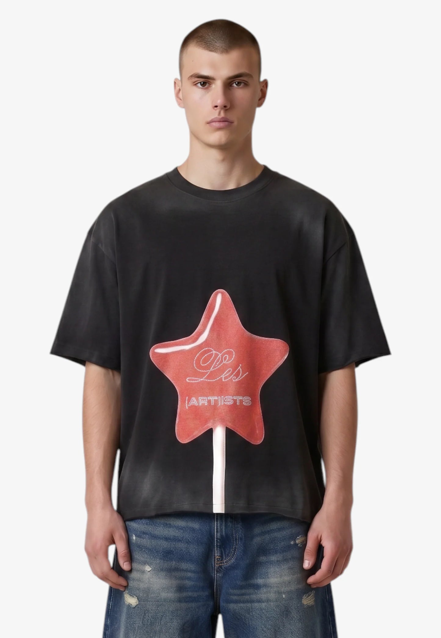 T-SHIRT STRASS STAMPA STAR CANDY