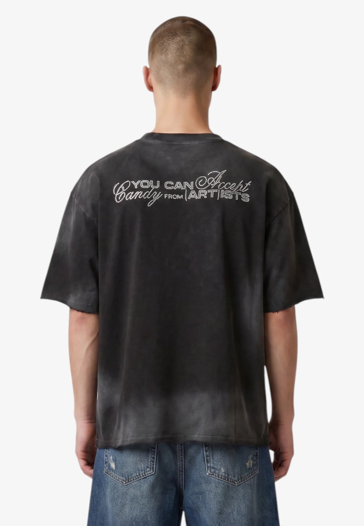 T-SHIRT STRASS STAMPA STAR CANDY